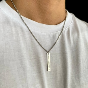 925er Silber Erster Platz Koordinaten Unisex Bar Halskette