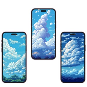 Sky desktop and mobile wallpapers in pixel arts and comics