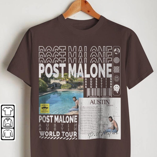 Post Malone Rap Shirt, Y2K 90s Merch Vintage Album Austin Twelve Carot Tour 2023 Tickets Graphic Tee Gift For Fan