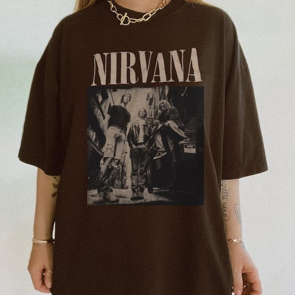 Chemise unisexe Nirvana, t-shirt groupe vintage, chemise In Utero Nirvana Tour des années 90, Kurt Cobain, vêtements surdimensionnés pour le festival de rock
