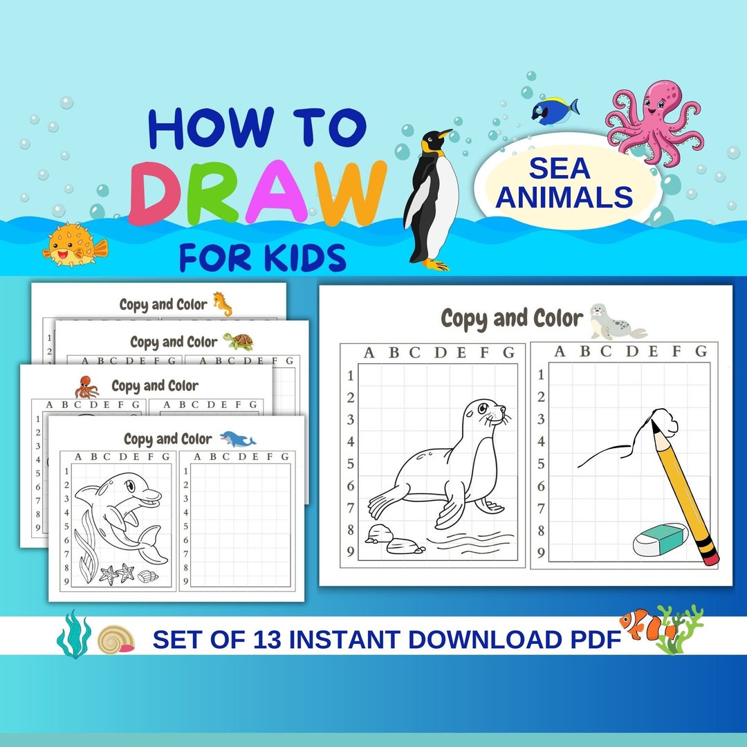 How to Draw Easy Grid Method for Kids Kids Activities Learn - Etsy
