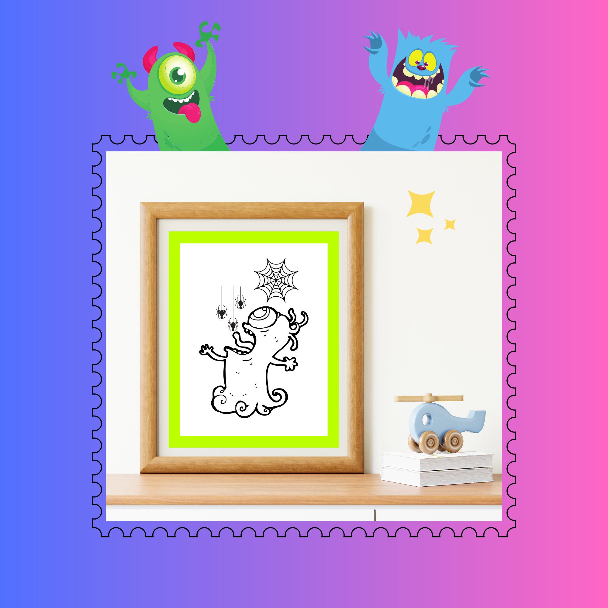 Printable Monsters Coloring Pages Format A4, Creative Activity for ...