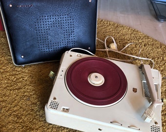 Philips - record player / portable record player / tube record player / vintage