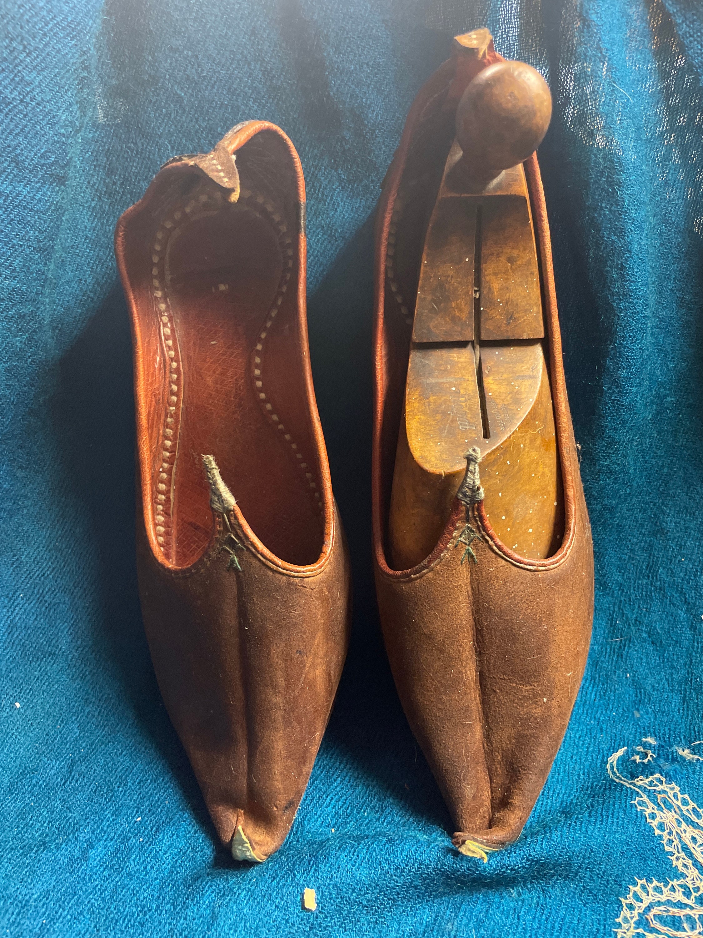 Antique Mughal Moorish Hand Made Leather Shoes at Least 100 Years