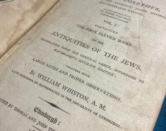 The Genuine Works of Flavius Josephus Vol 1 published in 1801