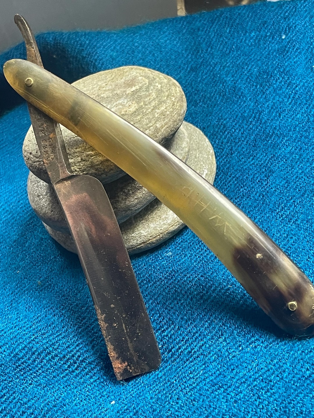 First Century Razor Antique Horn Handled Cut Throat Razor: 19th Century Barber Forged - Etsy