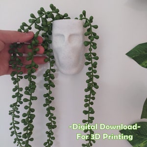 Wall  Planter STL FILE, Stl File For 3D Printer, Wall Planter With Drainage, Plant Pot With Drainage, Flower Planter, skull stl file, skull