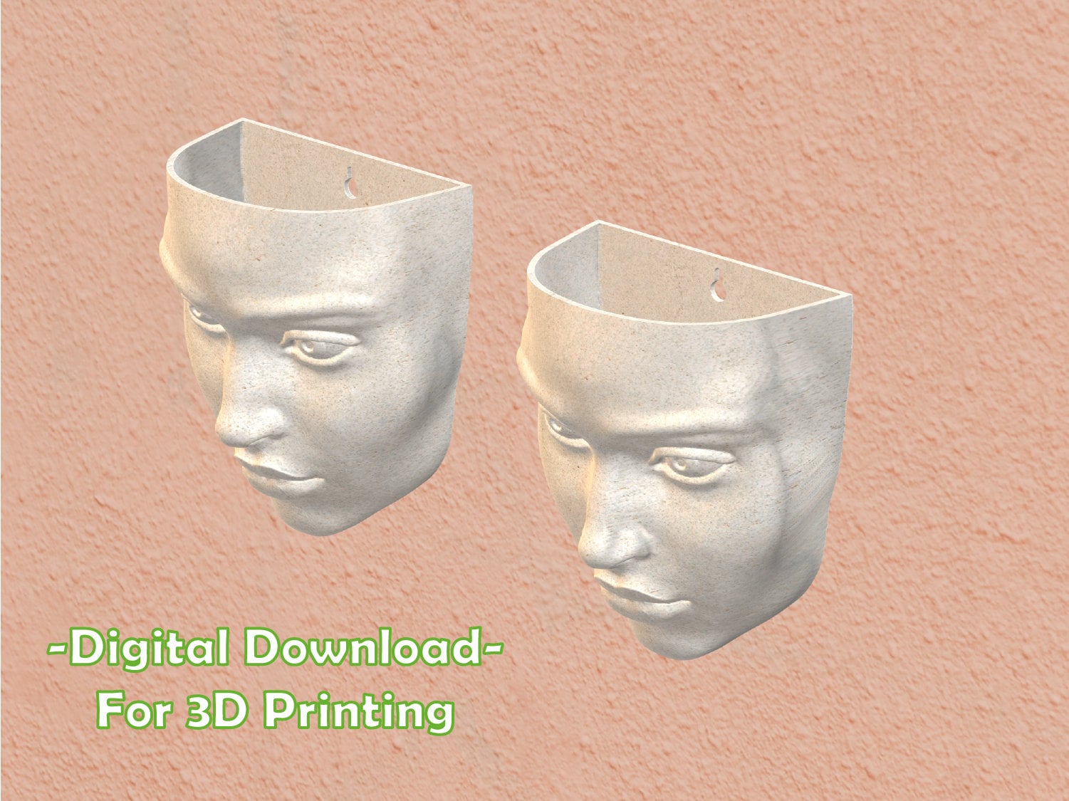 Head Planter STL FILE, Stl File for 3D Printer, Without Dranaige and