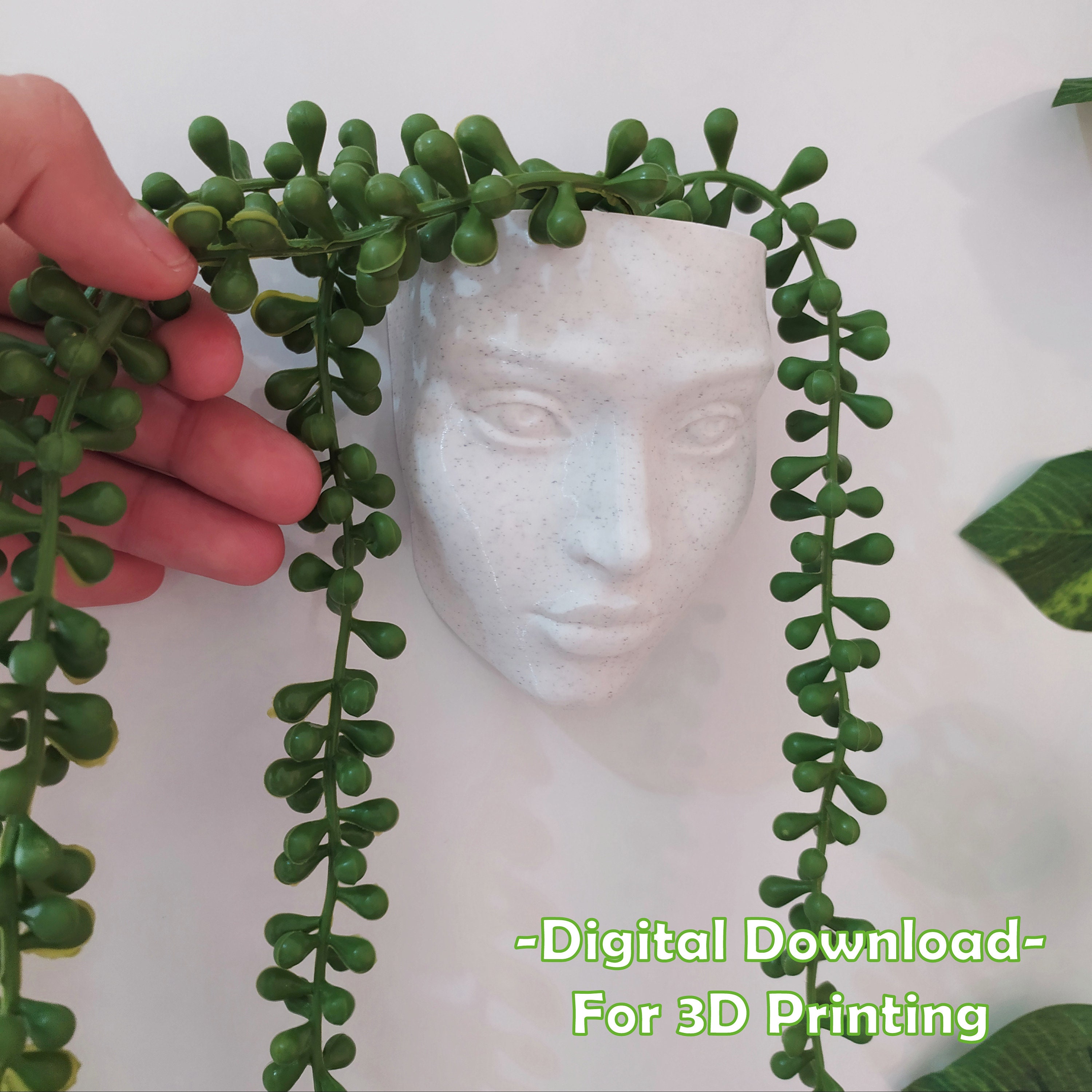 Head Planter STL FILE, Stl File for 3D Printer, Without Dranaige and