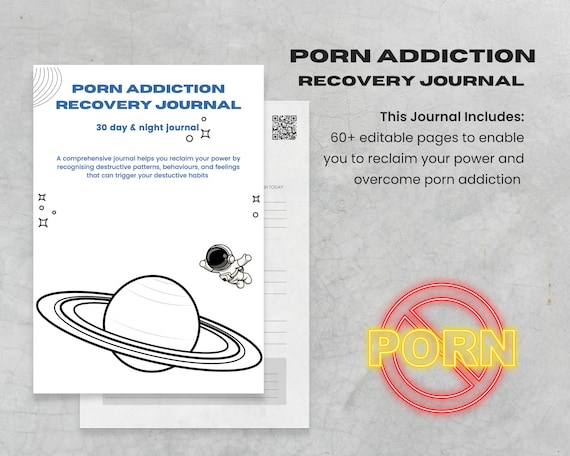 Pornography Addiction Recovery Journal, editable digital download, printable, identify triggers and reboot your mind