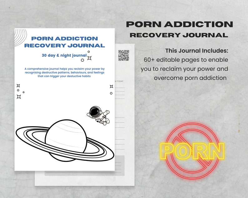 Pornography Addiction Recovery Journal, editable digital download, printable, identify triggers and reboot your mind image 1