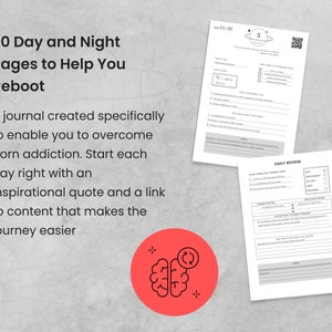 Pornography Addiction Recovery Journal, editable digital download, printable, identify triggers and reboot your mind image 2