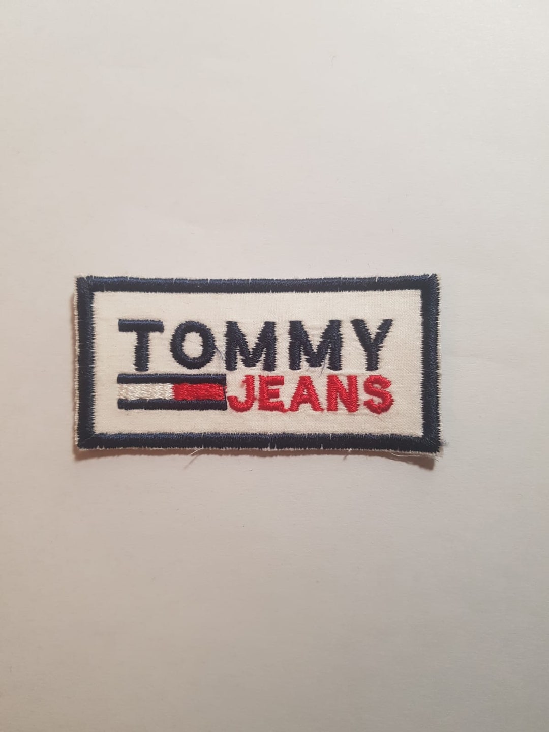 Tommy Jeans Label Patch H 6.5x1.5 Cm Photo Colors Blue White Etsy UK