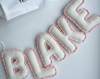 Crochet Name Garland with Frills, Custom Nursery Decor