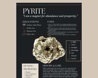 Pyrite Crystal Printable Poster - Digital Download