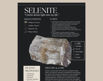 Selenite Crystal Printable Poster - Digital Download