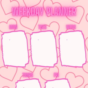 Digital Download Weekday Planner - Pink Planner- Pink Weekly Planner - PDF Planner - Instant Download - A4 Print at Home