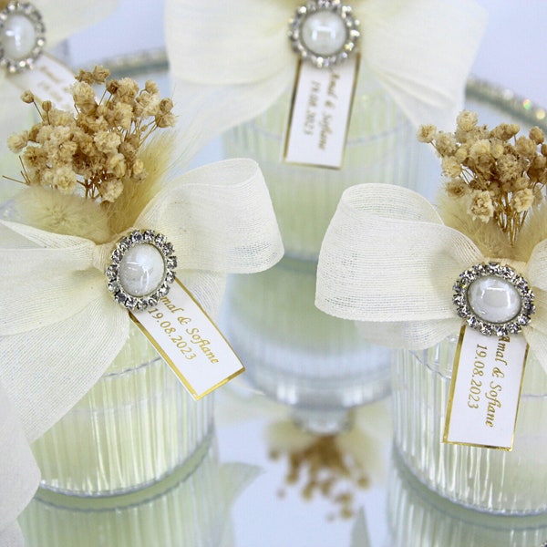 Personalized Luxury Wedding Favor for Guests, Classy Mica Candle , Baby Shower Favors, Engagement and Henna Gift, Unique Favors