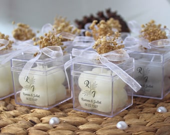 Handmade Personalized Candle Gifts, Wedding Favors For Guests in Bulk, Engagement and Henna Gift, Bridal Shower Gifts, Nikkah Favors