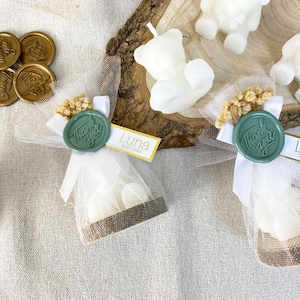 Teddy Bear Candle, Baby Shower Gift for Guest, Baptism Favors, Mawlid Gift, Personalized Baby Birthday Gift, Natural Babyshower Party Favors