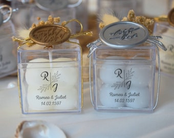 Handmade Custom Wedding Luxury Candle, Bubble Candle Wedding Favors for Guests in Bulk, Engagement and Henna Gift, Nikkah Favors