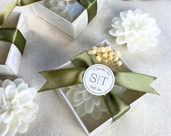 Personalized Wedding Lotus Candle Gift, Wedding Favors for Guest, Flower Candle Gift, Bulk Candle Gift, Engagement Gift, Bridal Shower Favor