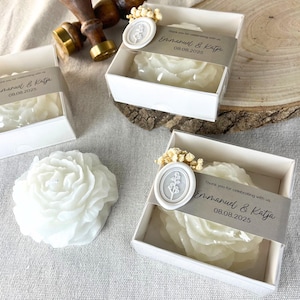 Peony Candle Wedding Gift, Candle Favor for Guest, Bulk Flower Candle, Engagement Candle Gift, Bridal Shower Favor, Handmade Candle Gift
