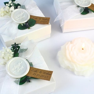 Peony Candle Wedding Favors: Handmade Flower Candle Gift