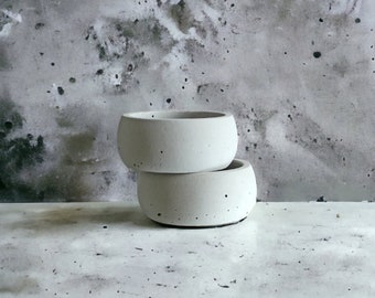 Concrete bowl centerpiece, set of 2 concrete pots, centerpieces for table, concrete bowl planter