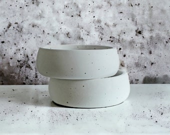 Minimal concrete bowls, set of 2 concrete pots, concrete bowl large