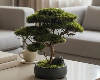 Bonsai tree, Artificial bonsai, Living room decor, Home office decor, Desktop decorations, Minimalist calm decor, New apartment gift