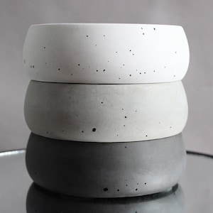 3 concrete pots: white, gray, graphite. You can choose one of these 3 colors.