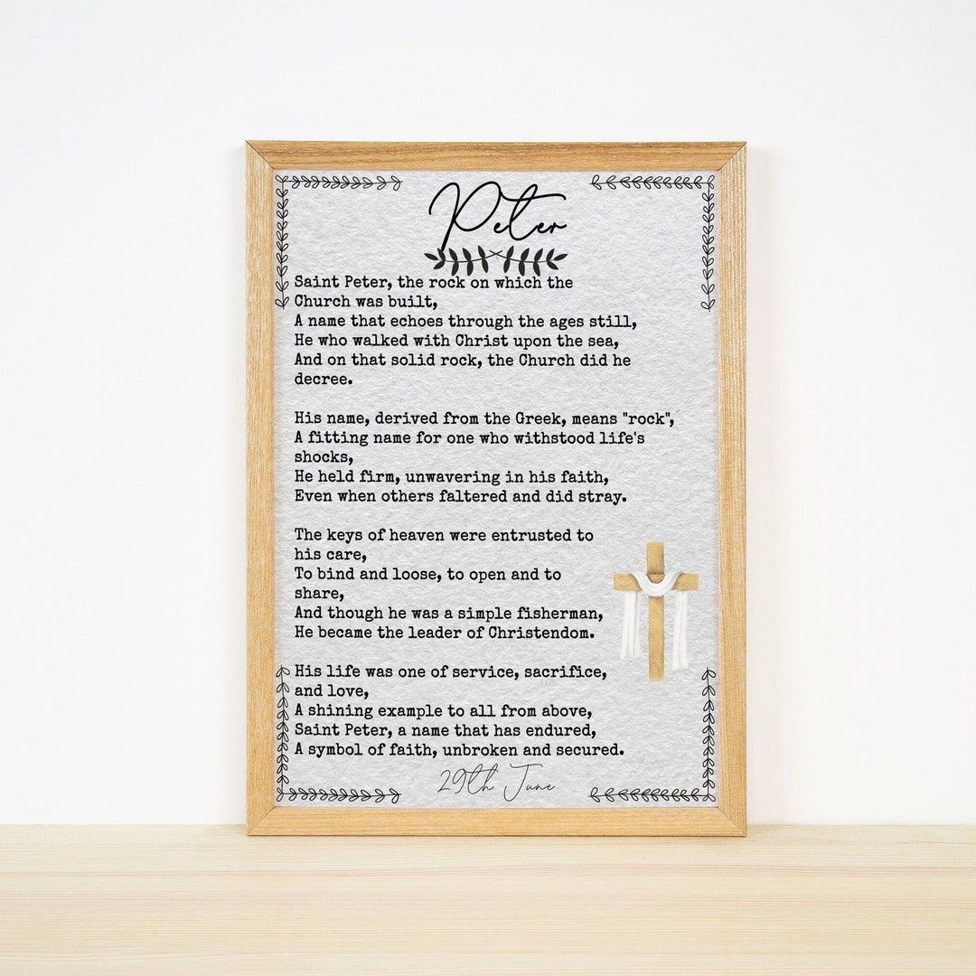 Printable Peter Poem, Name Poem, Digital Poem, Saint Peter Downloadable