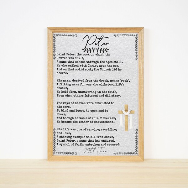 Peter name meaning print etsy