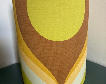 Retro design lampshade yellow brown green 20/24 cm