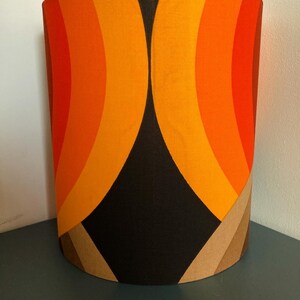 Lampshade brown orange made of vintage fabric. H27cm D25cm image 6