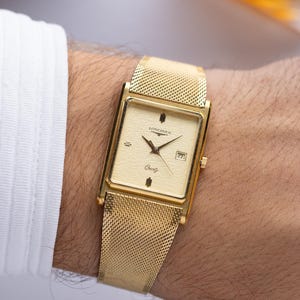 Vintage Longines Wittnauer “St. Moritz”, Art Deco Tank, Quartz Cal. 152, Swiss Made from 1990&#39;s, Rare Watch, Gift for him, Collectable watch