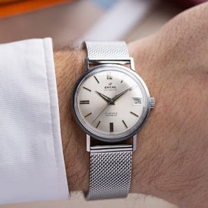Enicar Ultrasonic, Vintage Swiss Mechanical Watch from 1960&#39;s, Date window, Swiss Made, Rare Antique Watch, Gift for him, Collectible watch