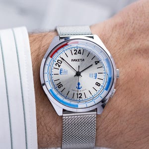 Raketa Vintage Marine 24h watch, Polar Watch, Cal. 2623.H, Men&#39;s watch, Mechanical, Rare Watch, Gift for him, Collectable watch