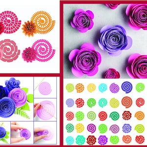 Rolled Flower Svg, Rolled Flower Template, Paper Flower, 3d Flower Svg, Rolled Paper Flowers, Cricut Flower Svg, Wedding Flower Svg, Digital
