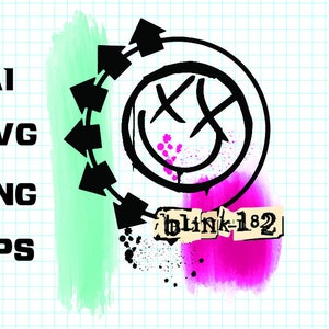 Blink 182 Svg, Blink 182 Png, Blink 182 shirt, Blink 182, Blink 182 patch, Blink 182 sticker, Blink 182 Smile Spray-paint Logo,Png Cut Files