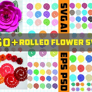 Rolled Flower Svg, Rolled Flower Template, Paper Flower, 3d Flower Svg, Rolled Paper Flowers, Cricut Flower Svg, Wedding Flower Svg, Digital