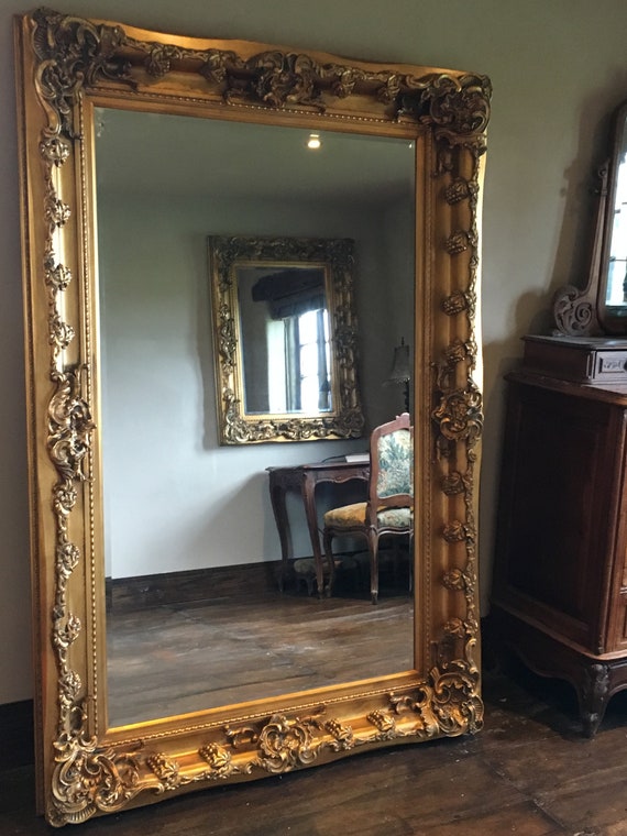 Large gold framed mirror discount