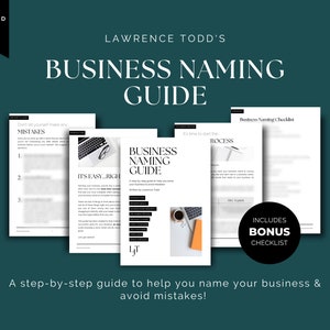 Business Naming Guide - Ultimate Naming Guide for Start-ups - Business Naming Tips - Downloadable PDF - Printer Friendly