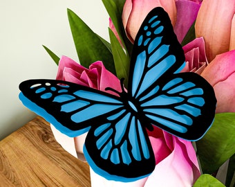 Butterfly SVG, 3D layered paper butterfly, paper cut decor, DXF template for gifts, cricut pattern, printable papercraft kit DIY paper craft