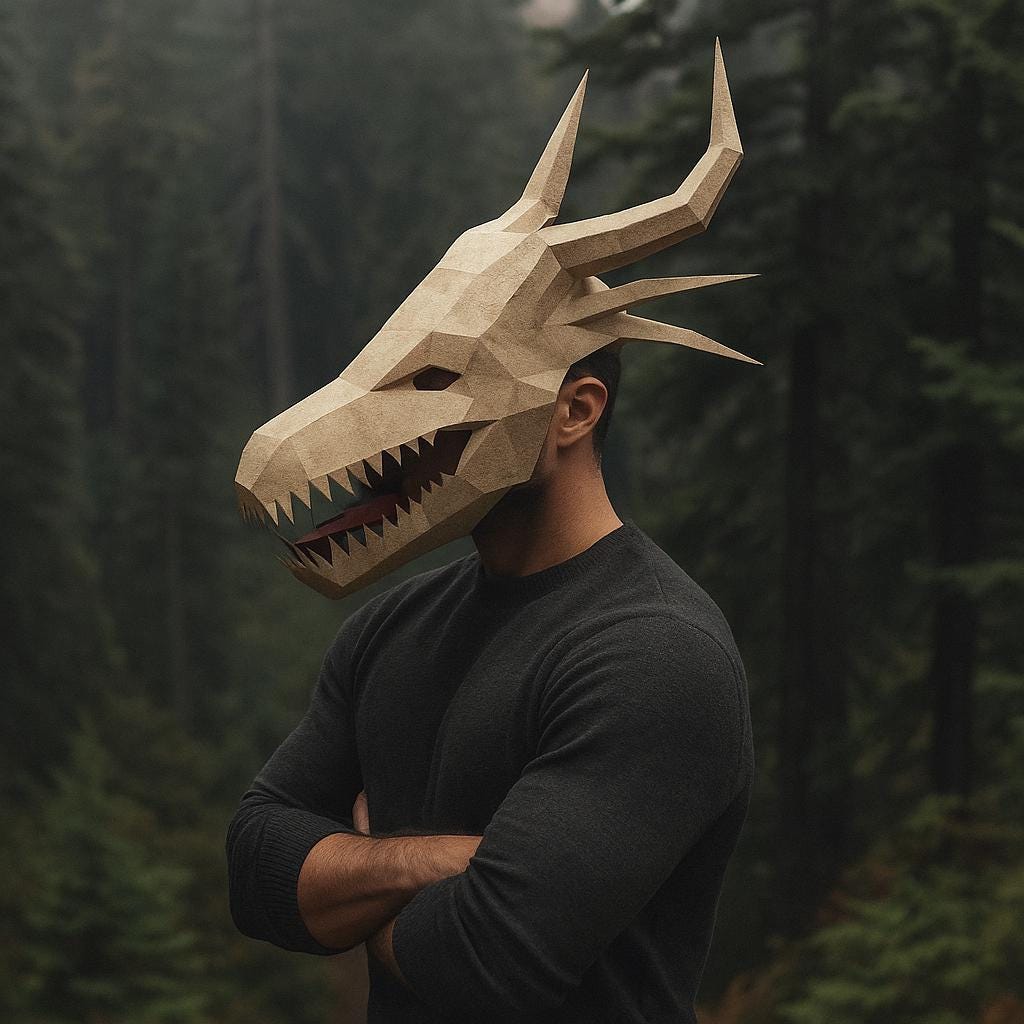 Dragon Mask Template SVG, Papercraft Mask, DXF Low Poly Paper Mask, 3D ...