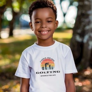 Koszulka golfowa dla dzieci Daddys Golf Caddy pasująca do ojca i syna, kumpla do gry w golfa, koszulka dla taty i mnie, koszulka golfowa dla golfisty i syna, prezenty urodzinowe dla dzieci i młodzieży w stylu boho