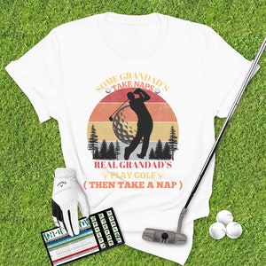 Grandad Golf Gift, Golfing Grandad TShirt, Funny Golf Gifts, Golf Shirt, Grandad Present, Mens Golf Gifts, Golf Lover, Unique Golf Tee Retro