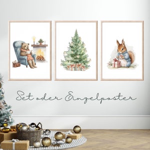 Poster Set Kinder Weihnachten Geschenk Kinder Bilder Wanddeko Weihnachten Poster Winterdeko Bilderset Weihnachten Dekoration Kinderzimmer