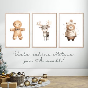 Poster Set Kinder Weihnachten Geschenk Kinder Bilder Wanddeko Weihnachten Poster Winterdeko Bilderset Weihnachten Dekoration Kinderzimmer